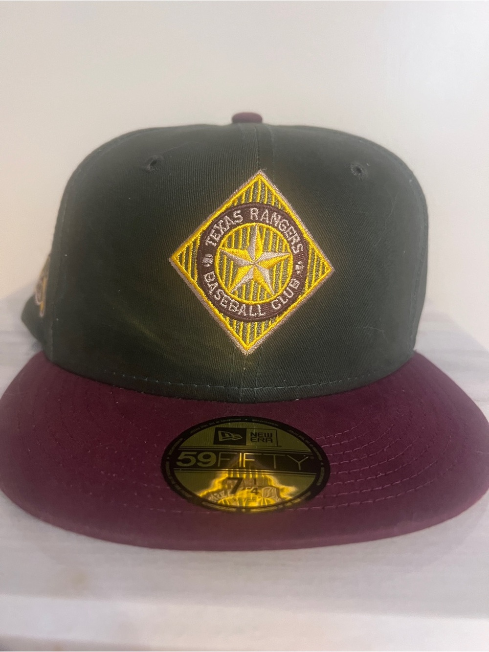 New Era Two-Tone Green & Maroon Texas Rangers 59FIFTY Fitted Cap